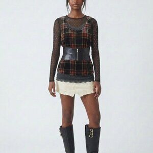 NWT J. Crew Velvet Stewart Plaid Tank